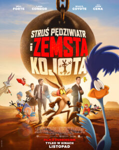 Plakat: Struś Pędziwiatr i zemsta Kojota