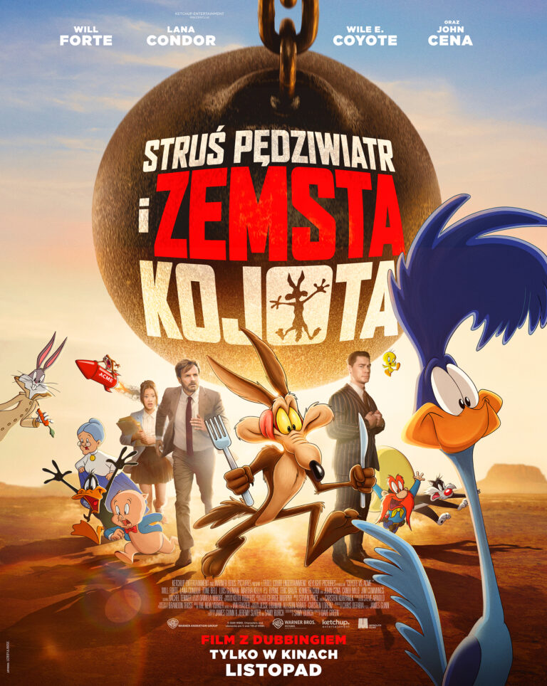 Plakat: Struś Pędziwiatr i zemsta Kojota