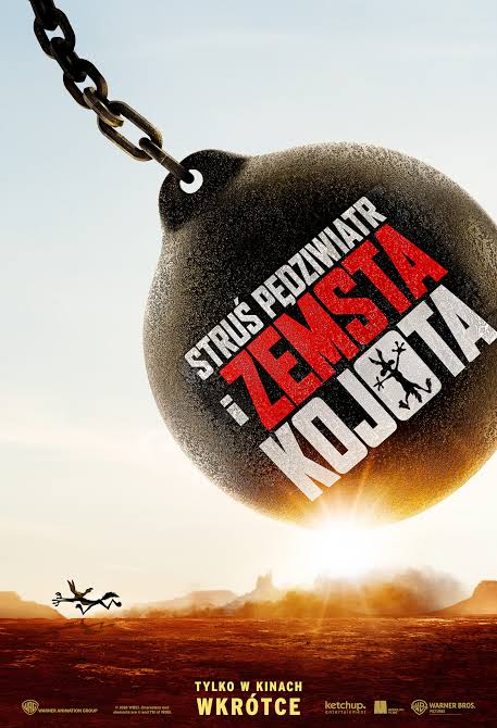 Plakat: Struś Pędziwiatr i zemsta Kojota